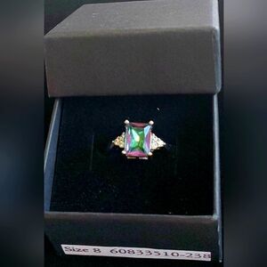New .925 Sterling Silver   3.0 CT. MYSTIC TOPAZ RING
